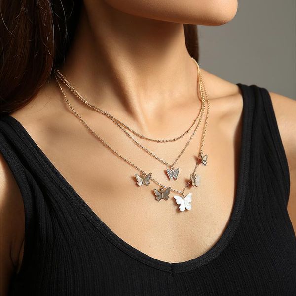 chains 5sets/lot wholesale personality selling multi-layer butterfly necklace retro diamond collarbone chain choker jewelry in bulk, Silver
chains 5sets/lot wholesale personality selling multi-layer butterfly necklace retro diamond collarbone chain choker jewelry in bulk, Silver