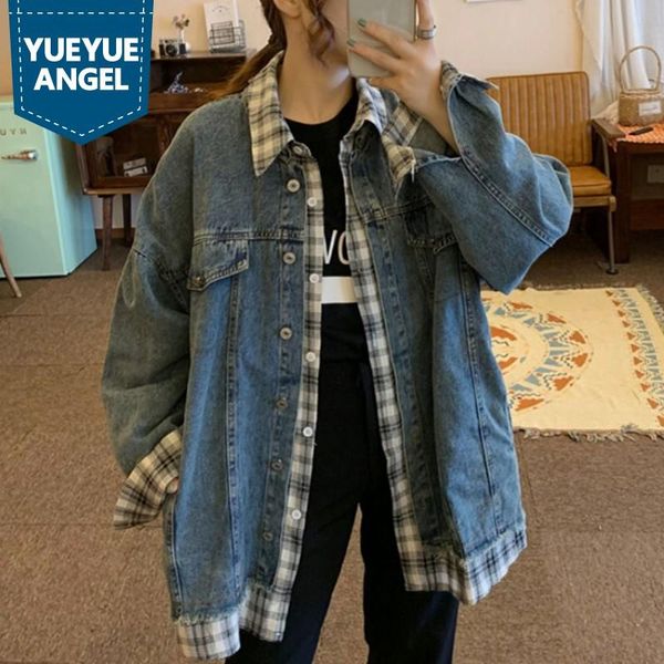women's jackets autumn women oversize denim jacket patchwork lapel collar loose fit jeans coat high street boyfrined sytle casual outwe, Black;brown
women's jackets autumn women oversize denim jacket patchwork lapel collar loose fit jeans coat high street boyfrined sytle casual outwe, Black;brown