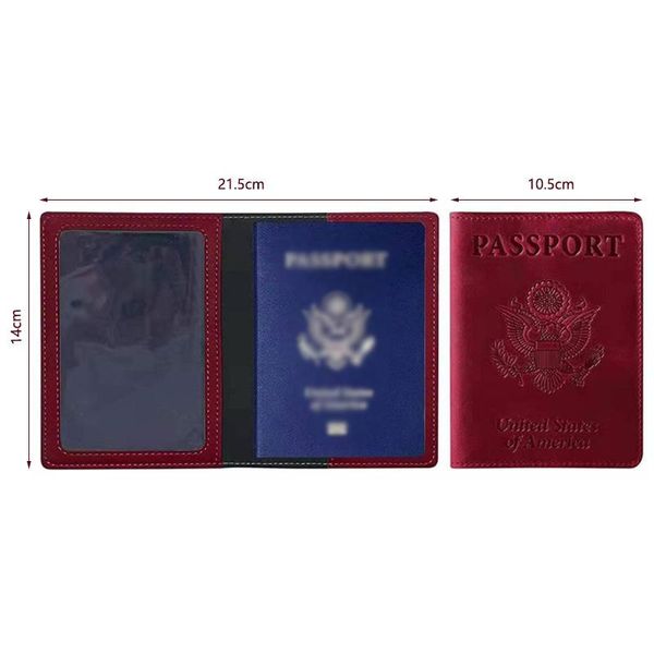card holders 1 pcs american pu leather passport case women's men's fashion travel document cover, Brown;gray
card holders 1 pcs american pu leather passport case women's men's fashion travel document cover, Brown;gray
