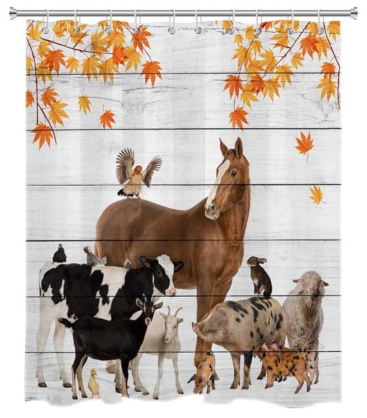 farm animals cow shower curtain decor, farmhouse animal cow horse autumn maple leaves on rustic wooden shower curtainspolyester
farm animals cow shower curtain decor, farmhouse animal cow horse autumn maple leaves on rustic wooden shower curtainspolyester