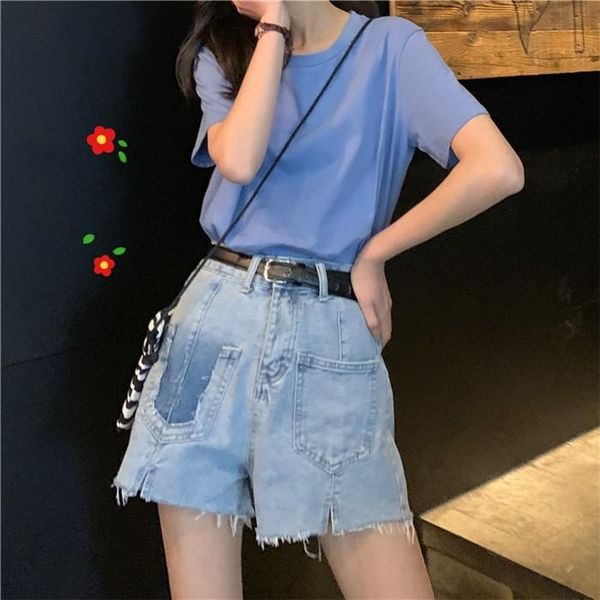 women's shorts bgsolid the 2021 summer fashion look is slim and versatile with high-waisted baggy jeans old pocket for women, White;black
women's shorts bgsolid the 2021 summer fashion look is slim and versatile with high-waisted baggy jeans old pocket for women, White;black