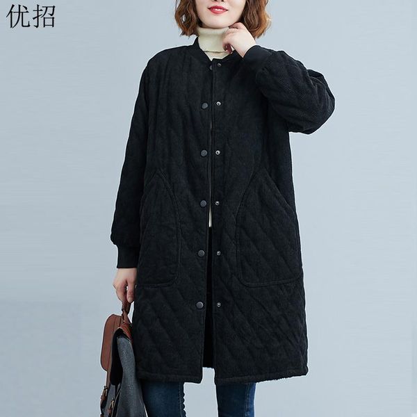 women's wool & blends 2021 winter jacket women plus size vintage corduroy midi velvet thick warm coat female elegant lady black outer
women's wool & blends 2021 winter jacket women plus size vintage corduroy midi velvet thick warm coat female elegant lady black outer