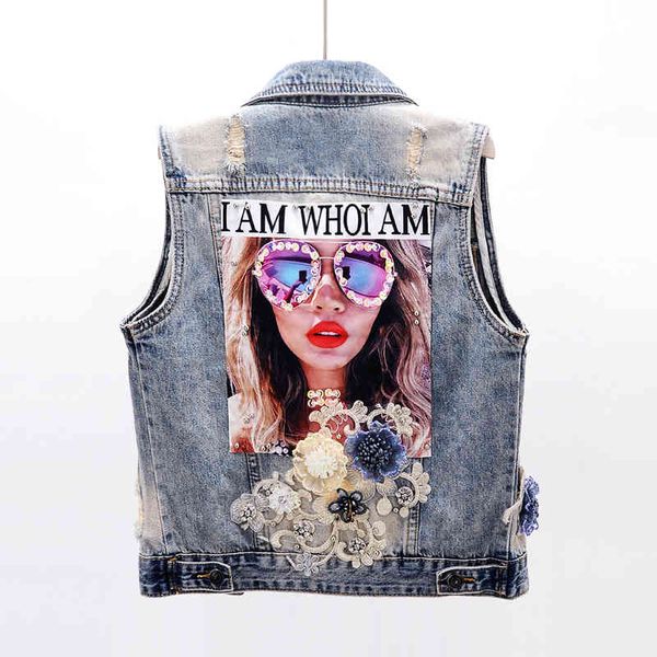 jacket summer fashion short women sleeveless jacket coat beading sequins print denim waistcoat frayed jeans vest female, Black;brown
jacket summer fashion short women sleeveless jacket coat beading sequins print denim waistcoat frayed jeans vest female, Black;brown