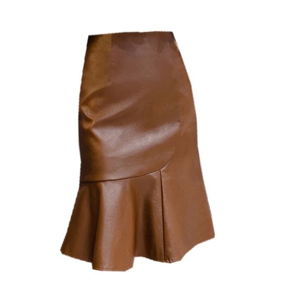 skirts chic winter celebrity elegant pu leather ruffles women midi ol fishtail bottoms, Black
skirts chic winter celebrity elegant pu leather ruffles women midi ol fishtail bottoms, Black