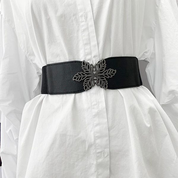 fashion women elastic belts designer brand double leaf buckle wide waist strap lady dress coat sweater decorative waistband, Black;brown
fashion women elastic belts designer brand double leaf buckle wide waist strap lady dress coat sweater decorative waistband, Black;brown