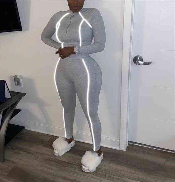 striped tracksuit women clothes lounge wear zipper long sleeve crop leggings bodycon two piece set jogging femme, Gray
striped tracksuit women clothes lounge wear zipper long sleeve crop leggings bodycon two piece set jogging femme, Gray