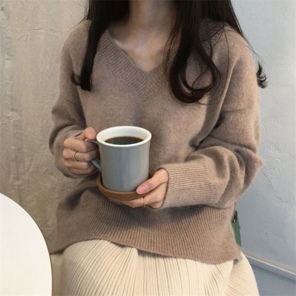 women's sweaters sweter with v-neck for spring nd fll, wool long sleeves, simple cshmere qow9, White;black
women's sweaters sweter with v-neck for spring nd fll, wool long sleeves, simple cshmere qow9, White;black