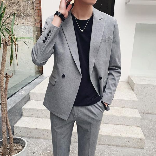 men's suits & blazers gzdeerax solid color mens suit 2-piece luxury business and casual wedding groom fashion slim with pants, White;black
men's suits & blazers gzdeerax solid color mens suit 2-piece luxury business and casual wedding groom fashion slim with pants, White;black