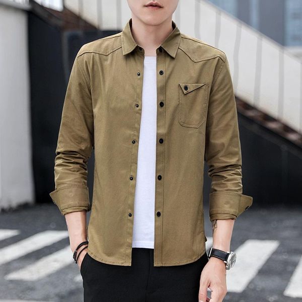 men's casual shirts spring autumn shirt 2021 fashion solid color long sleeve korean slim cotton clothing, White;black
men's casual shirts spring autumn shirt 2021 fashion solid color long sleeve korean slim cotton clothing, White;black