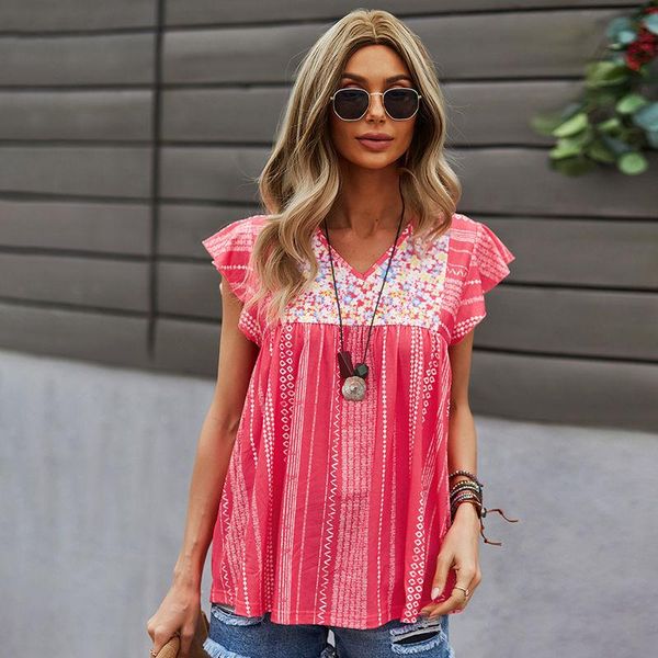 women's blouses & shirts 2021 spring summer casual fashion chic print female blouse o neck ruffle flying sleeve loose cotton, White
women's blouses & shirts 2021 spring summer casual fashion chic print female blouse o neck ruffle flying sleeve loose cotton, White