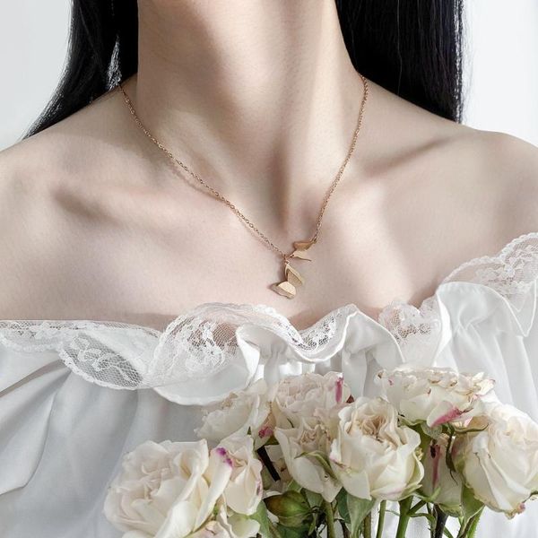 pendant necklaces frosted double titanium steel butterfly necklace contracted light luxury small stainless chain of clavicle, Silver
pendant necklaces frosted double titanium steel butterfly necklace contracted light luxury small stainless chain of clavicle, Silver