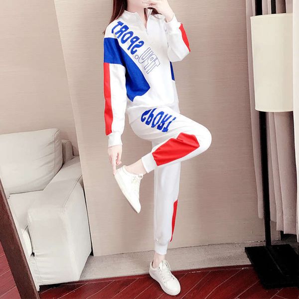 tracksuits zipper leisure women's sports fashion suit for fall / winter, Gray