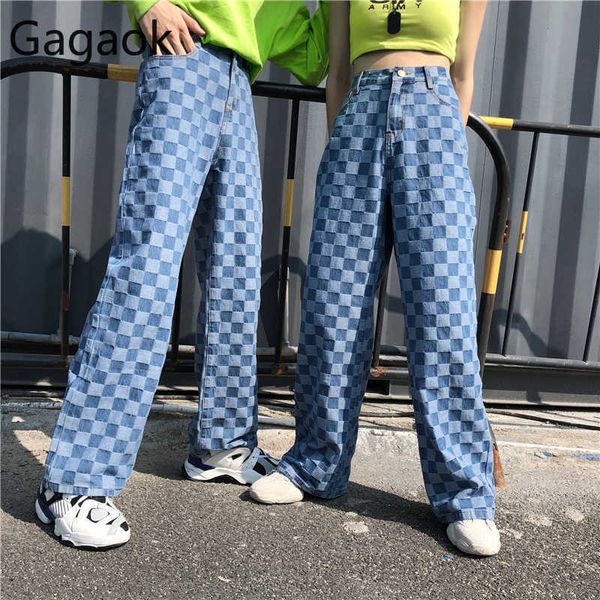 women streetwear pant spring autumn high plaid full length harajuku casual chic wild female fashion korean pants 210531, Blue
women streetwear pant spring autumn high plaid full length harajuku casual chic wild female fashion korean pants 210531, Blue
