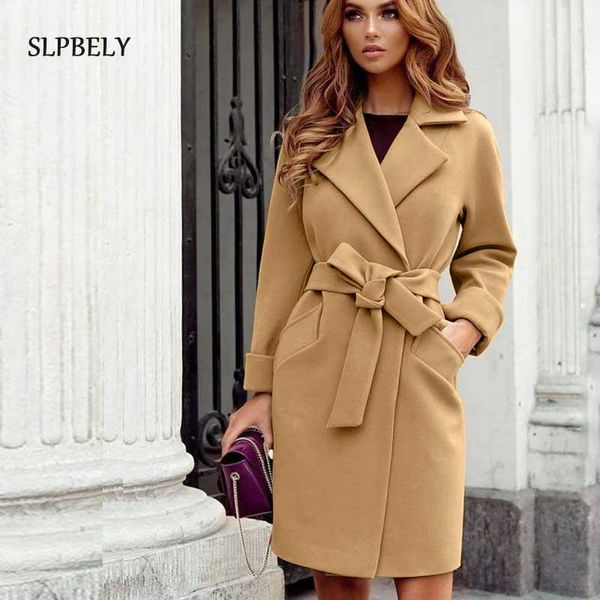 women's wool & blends slpbely winter women woolen coat lace up lapel with belt solid office outerwear elegant jacket, Black
women's wool & blends slpbely winter women woolen coat lace up lapel with belt solid office outerwear elegant jacket, Black