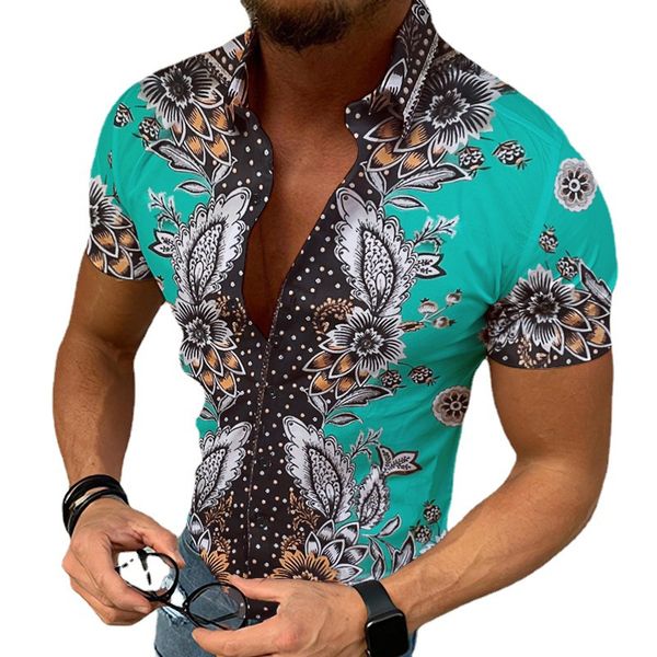 vintage polka dot flower print shirt clothing summer button closure printing shirts mens short sleeve chemise blouse, White;black
vintage polka dot flower print shirt clothing summer button closure printing shirts mens short sleeve chemise blouse, White;black