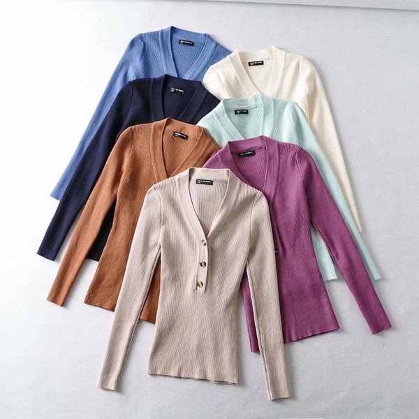 women's knits & tees 2021 close-fitting base shirt long sleeve v-neck pullover sweater button cardigan coat, White
women's knits & tees 2021 close-fitting base shirt long sleeve v-neck pullover sweater button cardigan coat, White