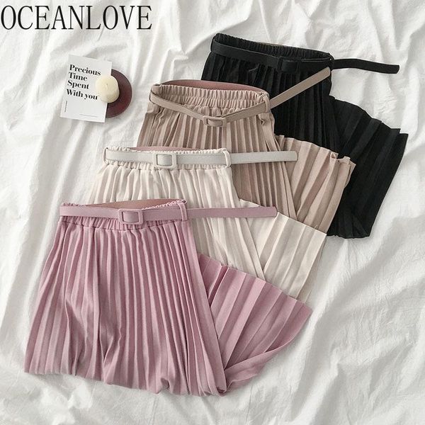 skirts oceanlove 2021 all match solid pleated women high waist student casual long skirt belt fashion korean ropa mujer 14060, Black
skirts oceanlove 2021 all match solid pleated women high waist student casual long skirt belt fashion korean ropa mujer 14060, Black
