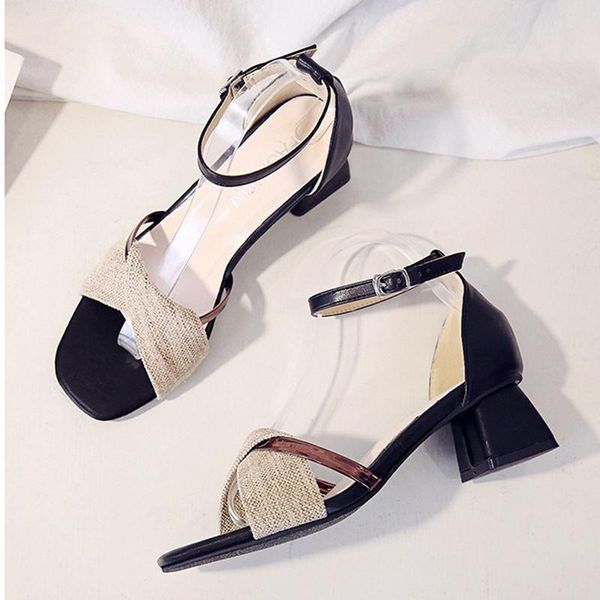 sandals women open toe female belt buckle flipflops glitter band square sandalias thick cover heels shoes ladies, Black
sandals women open toe female belt buckle flipflops glitter band square sandalias thick cover heels shoes ladies, Black