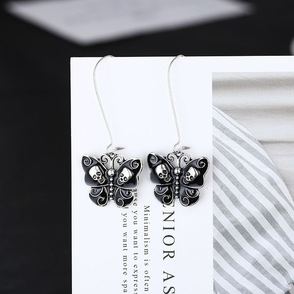 black skull earhook fashion butterfly pendant accessories popular halloween earrings female, Silver
black skull earhook fashion butterfly pendant accessories popular halloween earrings female, Silver