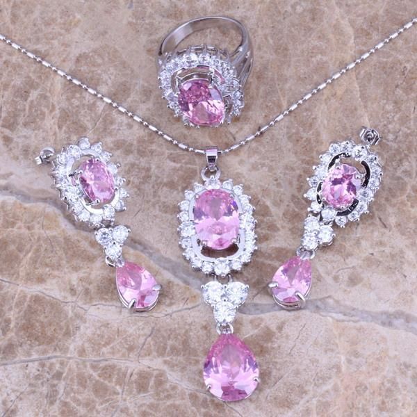 earrings & necklace trendy pink white cz silver plated jewelry sets pendant ring size 6 / 7 8 9 10 s0048
earrings & necklace trendy pink white cz silver plated jewelry sets pendant ring size 6 / 7 8 9 10 s0048