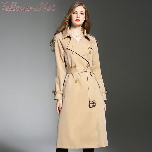 women's trench coats 2021 autumn long coat women fashion classic double breasted belt casual business outwear high quality, Tan;black
women's trench coats 2021 autumn long coat women fashion classic double breasted belt casual business outwear high quality, Tan;black