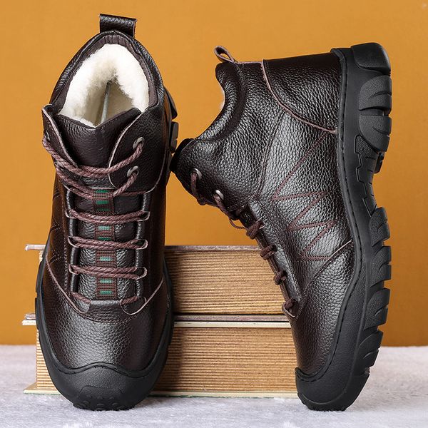brand winter men snow boots warm plush mens boots waterproof leather ankle boots outdoor non-slip mens hiking sneakers, Black
brand winter men snow boots warm plush mens boots waterproof leather ankle boots outdoor non-slip mens hiking sneakers, Black