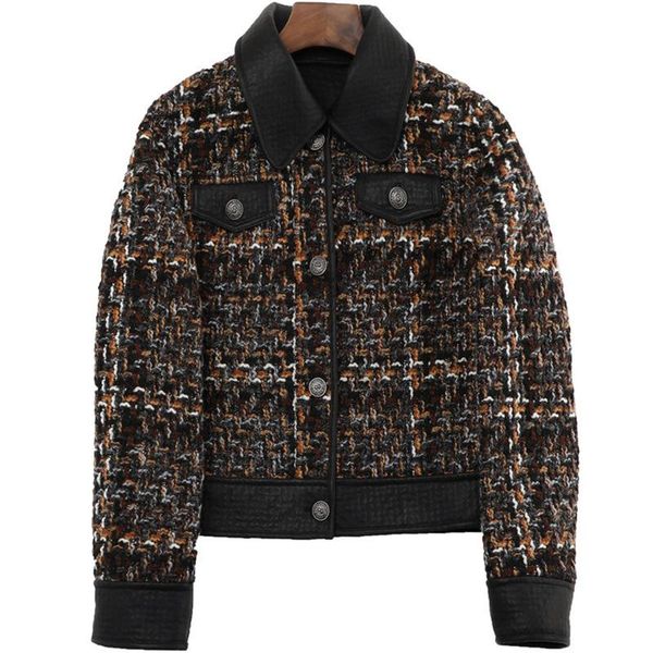 women's leather & faux sheep skin small fragrance coat double-sided wear clothes 2021 autumn and winter short, Black
women's leather & faux sheep skin small fragrance coat double-sided wear clothes 2021 autumn and winter short, Black
