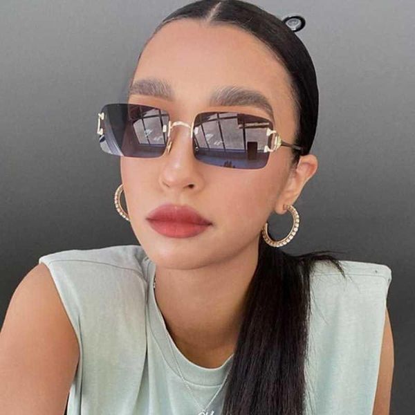 sunglasses fashion 2021 women's square women rimless shades vintage brand trend 90's sun glasses for female eyewear, White;black
sunglasses fashion 2021 women's square women rimless shades vintage brand trend 90's sun glasses for female eyewear, White;black