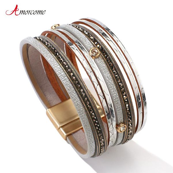 amorcome women's leather crystal metal rhinestone wrap bracelets bangle handmade wristbands jewelry bohemian gift charm, Golden;silver
amorcome women's leather crystal metal rhinestone wrap bracelets bangle handmade wristbands jewelry bohemian gift charm, Golden;silver