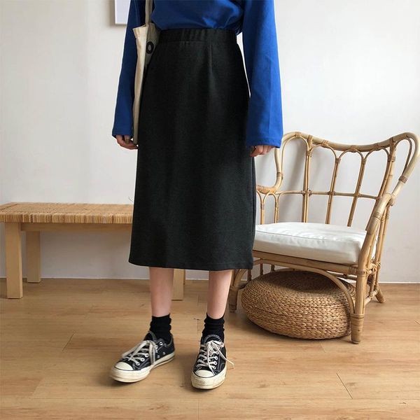 skirts 2colors 2021 autumn and winter korean style high elastic waist long womens straight skirt (x985), Black
skirts 2colors 2021 autumn and winter korean style high elastic waist long womens straight skirt (x985), Black