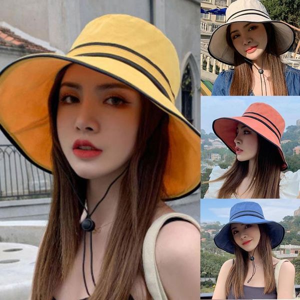 womens summer floppy wide brim sun hat with chin strap elegant solid color striped uv protection visor travel vacation cap 50pf hats, Blue;gray
womens summer floppy wide brim sun hat with chin strap elegant solid color striped uv protection visor travel vacation cap 50pf hats, Blue;gray
