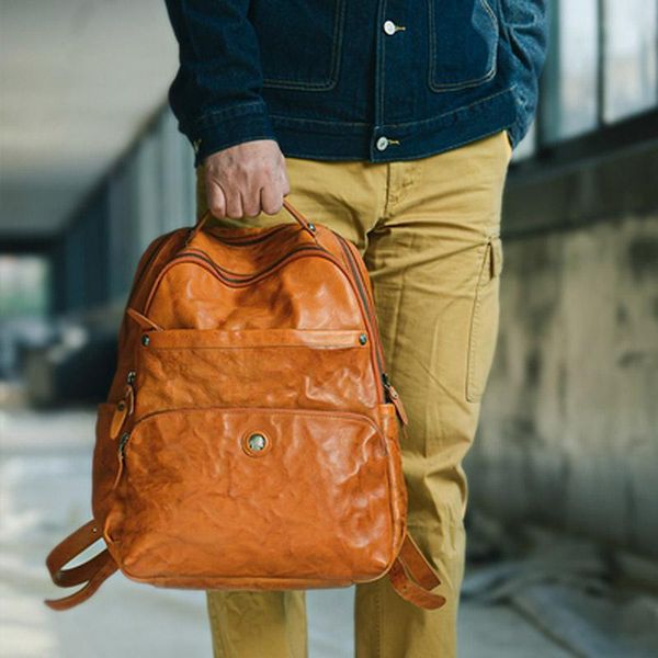 backpack men's trend ins large-capacity imported water-dyed vegetable tanned leather travel bag
backpack men's trend ins large-capacity imported water-dyed vegetable tanned leather travel bag