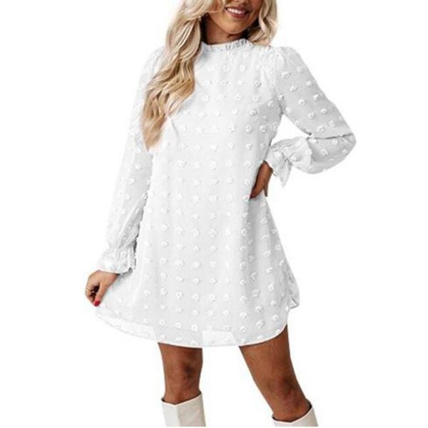 casual dresses women autumn 2021 pure colour ruffled long sleeve chiffon jacquard bottoming mini dress m6218, Black;gray
casual dresses women autumn 2021 pure colour ruffled long sleeve chiffon jacquard bottoming mini dress m6218, Black;gray