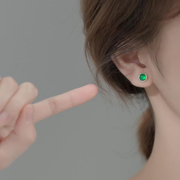 stud simple design summer green agate geometric round earrings for women 925 sterling silver ear jewelry, Golden;silver
stud simple design summer green agate geometric round earrings for women 925 sterling silver ear jewelry, Golden;silver
