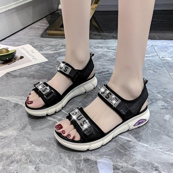 slippers 2021 summer rhinestone numbers shoes woman flat platform sandals women soft leather casual open toe gladiator wedges, Black
slippers 2021 summer rhinestone numbers shoes woman flat platform sandals women soft leather casual open toe gladiator wedges, Black