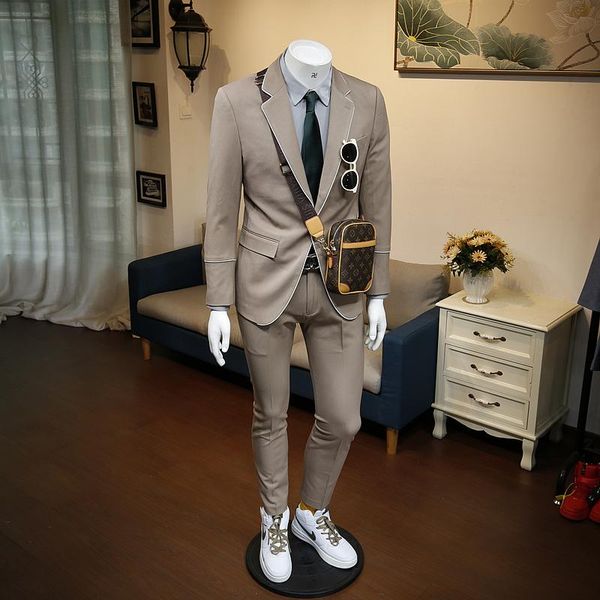 men's suits & blazers xm geeki autumn khaki elastic casual suit single breasted bridegroom wedding, White;black
men's suits & blazers xm geeki autumn khaki elastic casual suit single breasted bridegroom wedding, White;black