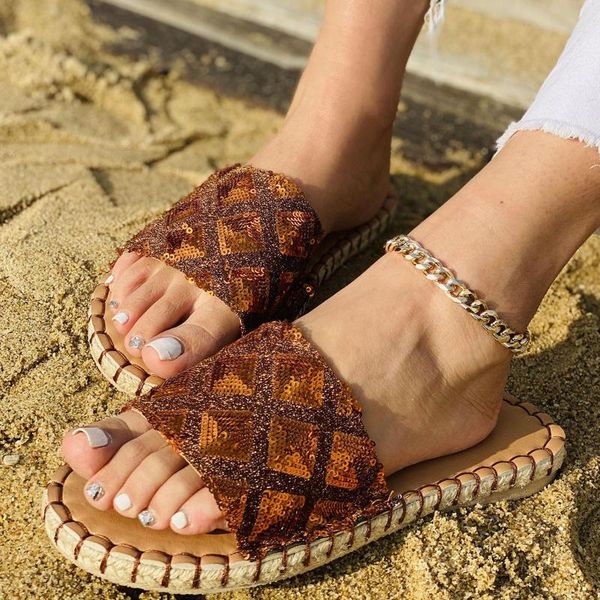 fashion slippers outer wear summer women's casual sequins shoes breathable outdoor leisure sandals bohemia plus size, Black
fashion slippers outer wear summer women's casual sequins shoes breathable outdoor leisure sandals bohemia plus size, Black