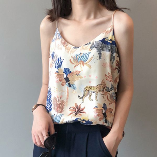 women's tanks & camis spring summer woman camisole vintage print v-neck loose straight women vest elegant fashion bottomed sleevel, White
women's tanks & camis spring summer woman camisole vintage print v-neck loose straight women vest elegant fashion bottomed sleevel, White