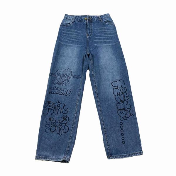 women's jeans summer trend women denim trousers harajuku style anime cartoon print pattern vintage loose high street mopping wide leg, Blue
women's jeans summer trend women denim trousers harajuku style anime cartoon print pattern vintage loose high street mopping wide leg, Blue