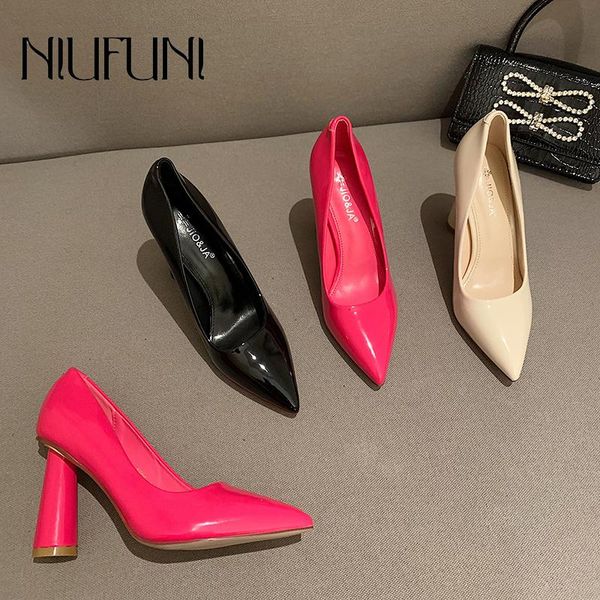 dress shoes pointed thick high heels 3 colors size 35-40 slip-on red wedding women's patent leather pumps fashion elegant work, Black
dress shoes pointed thick high heels 3 colors size 35-40 slip-on red wedding women's patent leather pumps fashion elegant work, Black