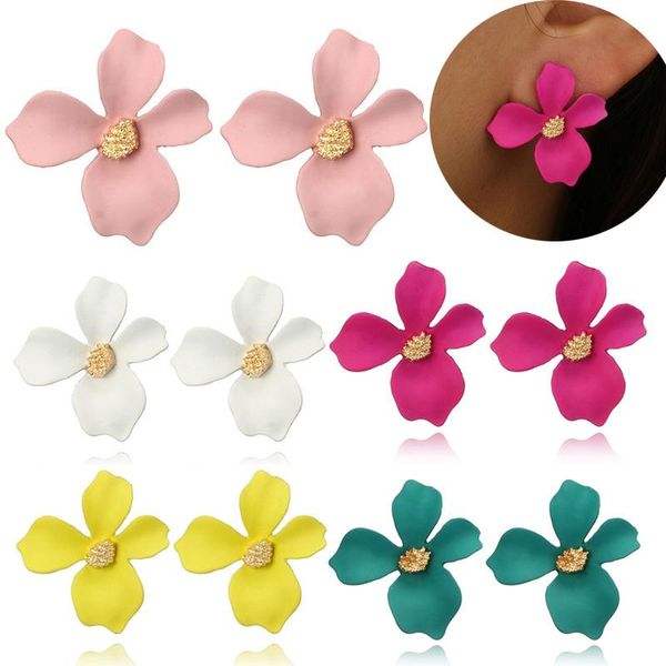 fashion summer elegant sweet korean style spray paint big flower stud earrings for women accessories brinco, Golden;silver
fashion summer elegant sweet korean style spray paint big flower stud earrings for women accessories brinco, Golden;silver