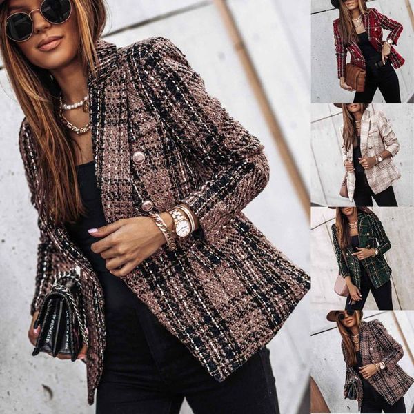 women's suits & blazers women 2021 jackets lady blazer slim-breasted plaid small suit long-sleeved short coat for, White;black
women's suits & blazers women 2021 jackets lady blazer slim-breasted plaid small suit long-sleeved short coat for, White;black