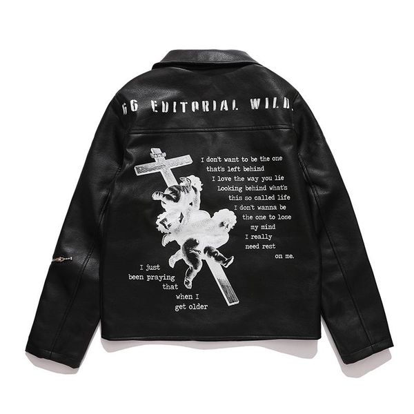 men's jackets pu leather zipper letter cross print graffiti autumn for men and women lapel streetwear oversize windbreaker coats, Black;brown
men's jackets pu leather zipper letter cross print graffiti autumn for men and women lapel streetwear oversize windbreaker coats, Black;brown
