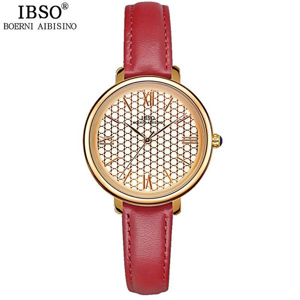 wristwatches ibso brand fashion women watches 2021 red genuine leather strap, Slivery;brown
wristwatches ibso brand fashion women watches 2021 red genuine leather strap, Slivery;brown