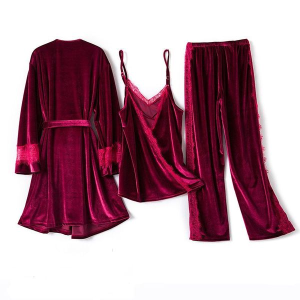 sleepwear 3 pieces winter women lace veet pyjama warm pajamas long sleeves sleepwear set mstq 20mk, Black;red
sleepwear 3 pieces winter women lace veet pyjama warm pajamas long sleeves sleepwear set mstq 20mk, Black;red