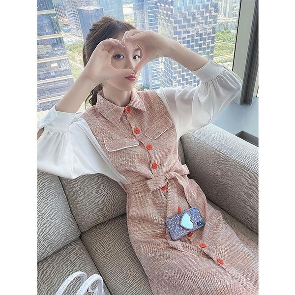 casual dresses shirt stitching a- line dress little fragrance early autumn 2021 women's lapel temperament high waist single breasted, Black;gray
casual dresses shirt stitching a- line dress little fragrance early autumn 2021 women's lapel temperament high waist single breasted, Black;gray