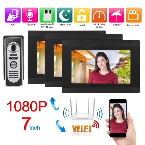 doorbells video intercom 7in 1080p 3 monitors wired wifi doorbell night vision door camera 100-240v
doorbells video intercom 7in 1080p 3 monitors wired wifi doorbell night vision door camera 100-240v