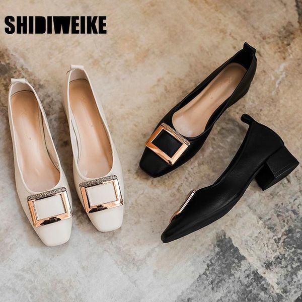dress shoes french retro single women's style temperament shallow mouth thick heel high heels fashion simple square buckle vc866, Black 
dress shoes french retro single women's style temperament shallow mouth thick heel high heels fashion simple square buckle vc866, Black