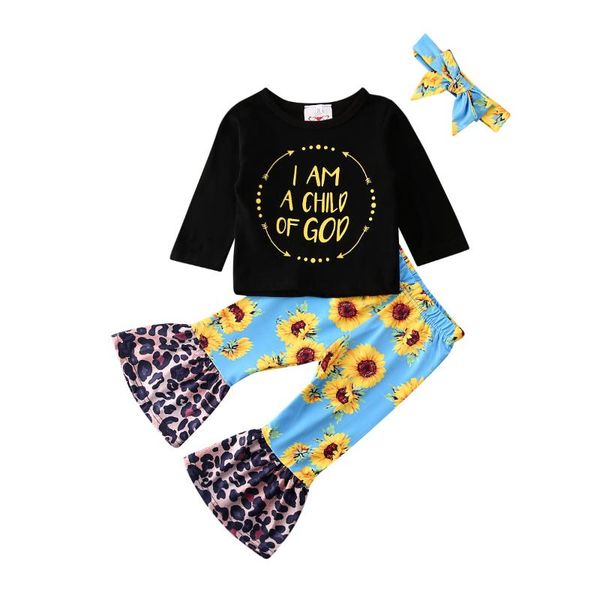 toddler baby girl clothes letter long sleeve t-shirt sunflower leopard print bell-bottoms headband 3pcs outfits set clothing sets, White
toddler baby girl clothes letter long sleeve t-shirt sunflower leopard print bell-bottoms headband 3pcs outfits set clothing sets, White