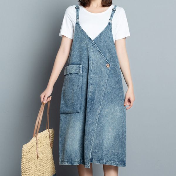 vintage streetwear denim spring and summer more female size with no sleeves girdle strapped dress ragged r475 f7ld, Black;gray
vintage streetwear denim spring and summer more female size with no sleeves girdle strapped dress ragged r475 f7ld, Black;gray